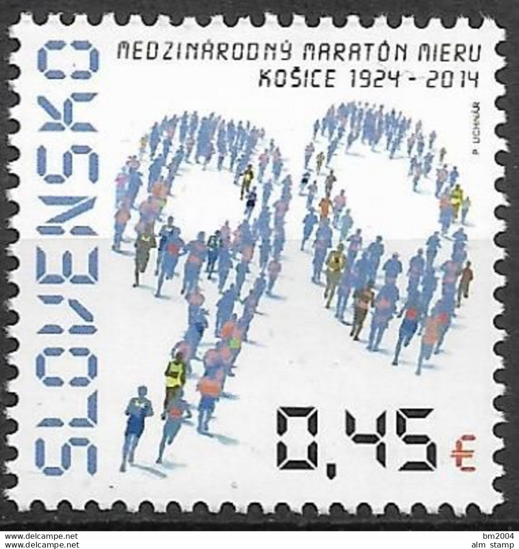 2014 Slowakei  Mi. 744  **MNH    90 Jahre Kaschauer Marathonlauf. - Ungebraucht
