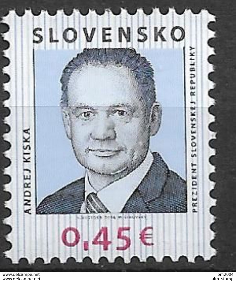 2014 Slowakei  Mi. 740  **MNH    Andrej Kiska Staatspräsident - Ungebraucht