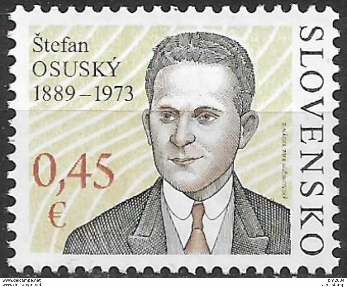 2014 Slowakei  Mi. 732  **MNH 125. Geburtstag Von Štefan Osuský. - Unused Stamps