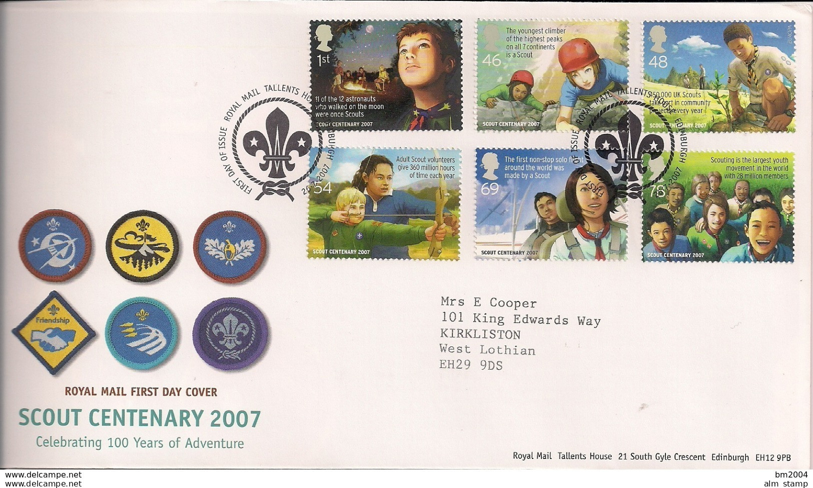 2007 Grossbritannien Great -Britain Mi. 2552-7 FDC   Europa: Pfadfinder. - 2007