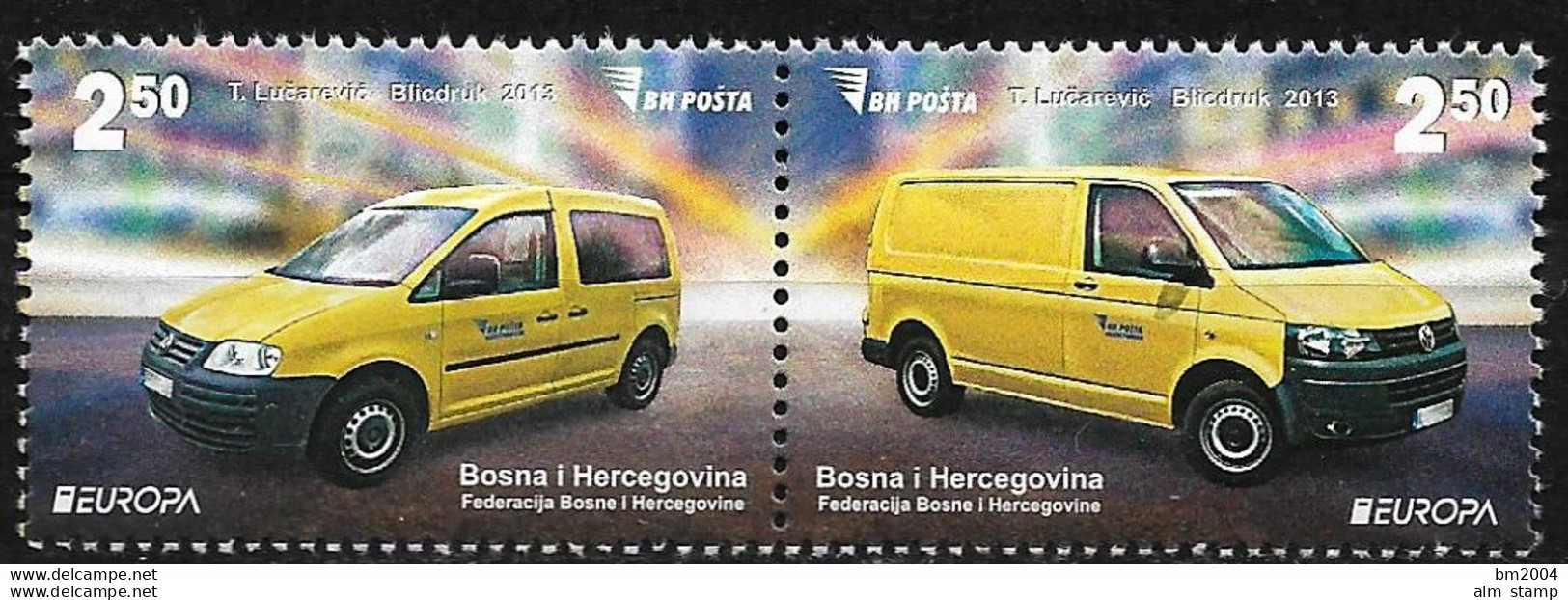 2013 Bosnien Und Herzegowina   Mi  618-9 **MNH Europa: Postfahrzeuge. - 2013