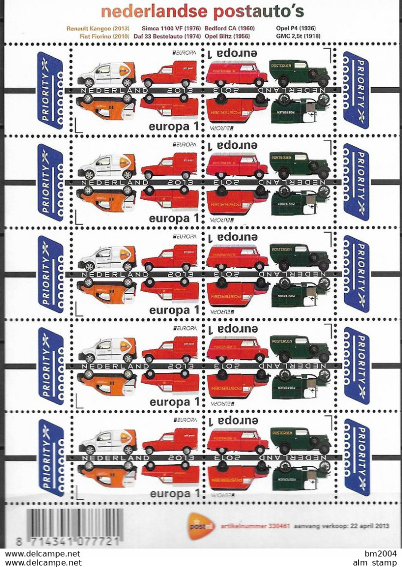 2013 Niederlande    Mi.3104-5 **MNH Europa: Postfahrzeuge. - 2013