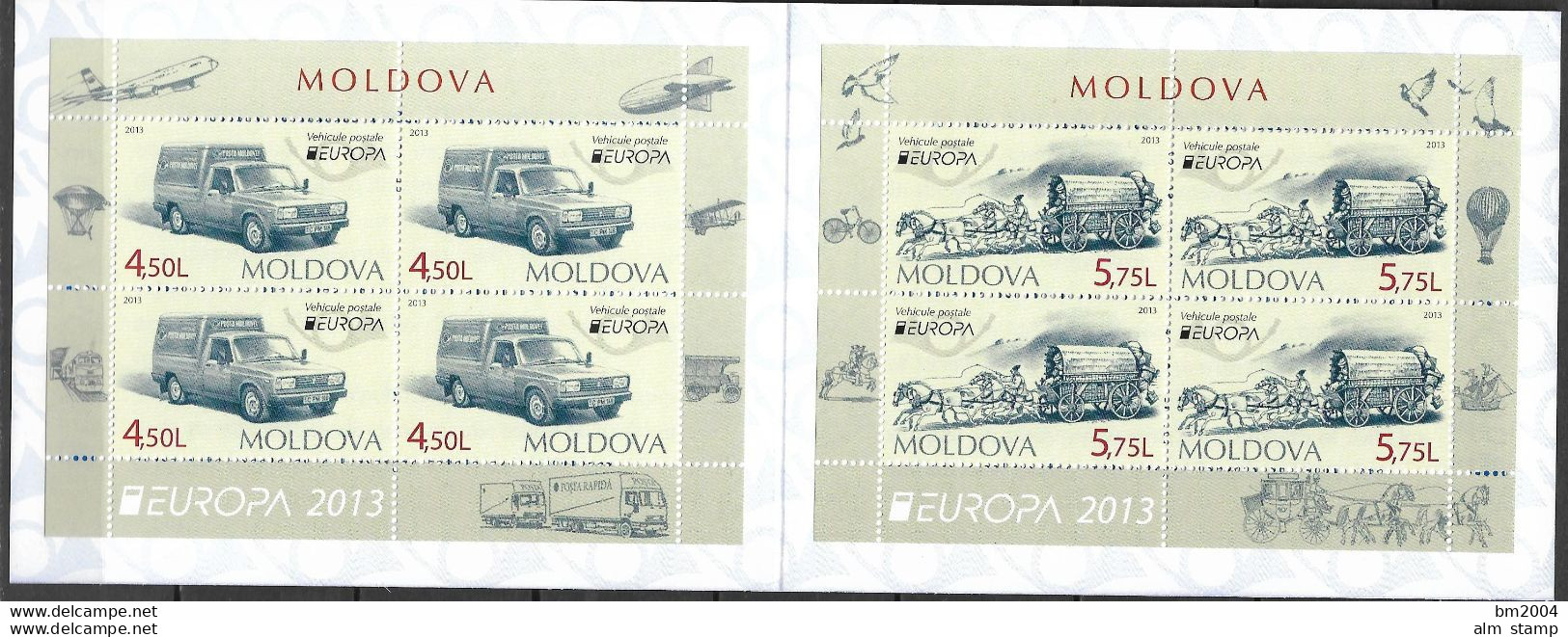 2013 Moldawien Moldova Mi.MH 18**MNH Europa: Postfahrzeuge. - 2013