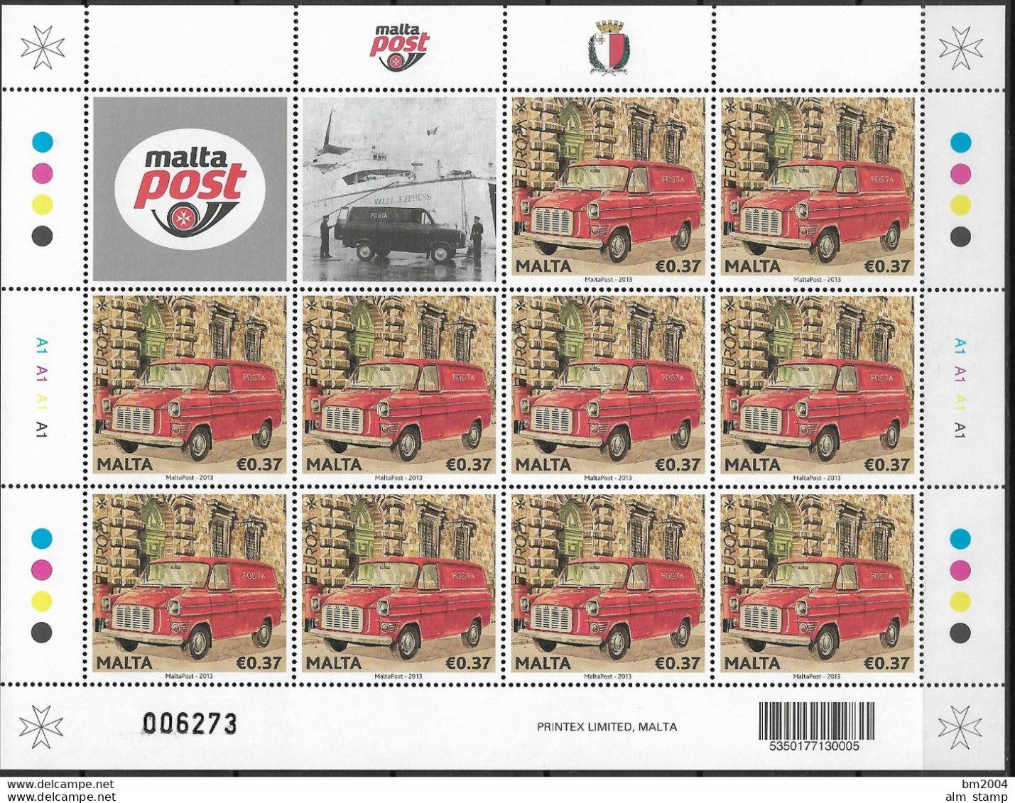 2013 Malta    Mi.1817-8**MNH Europa: Postfahrzeuge. - 2013