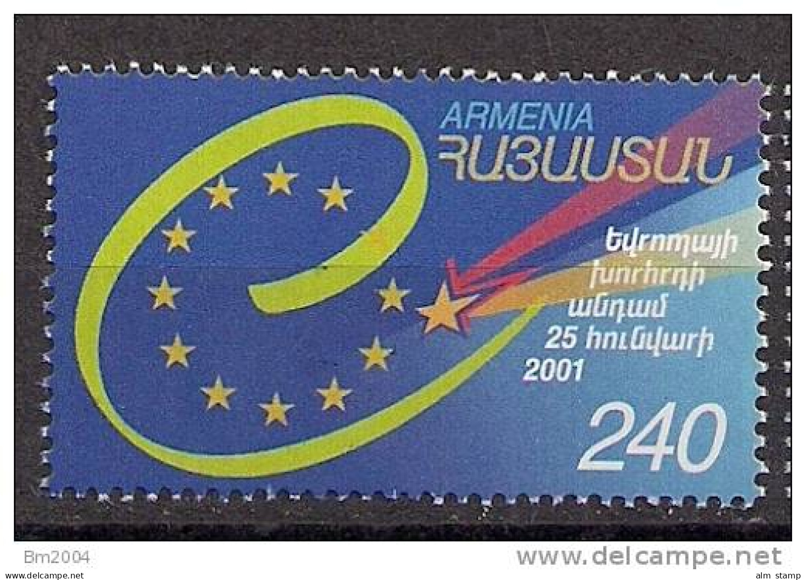 2001 Armenien   Mi. 433  **MNH   Aufnahme Armeniens In Den Europarat. - Europese Gedachte