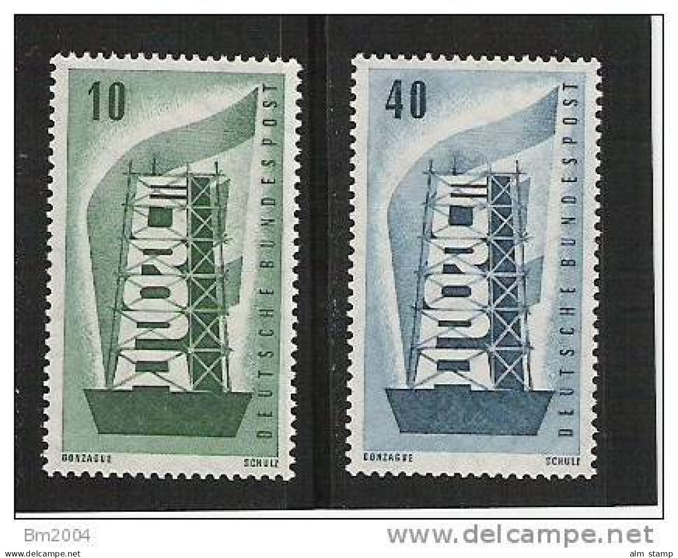 1956 Allem. Fed. Deutschland, Germany   1 Yv. 117-8 Mi.  241-2 ** MNH  Europa - 1956