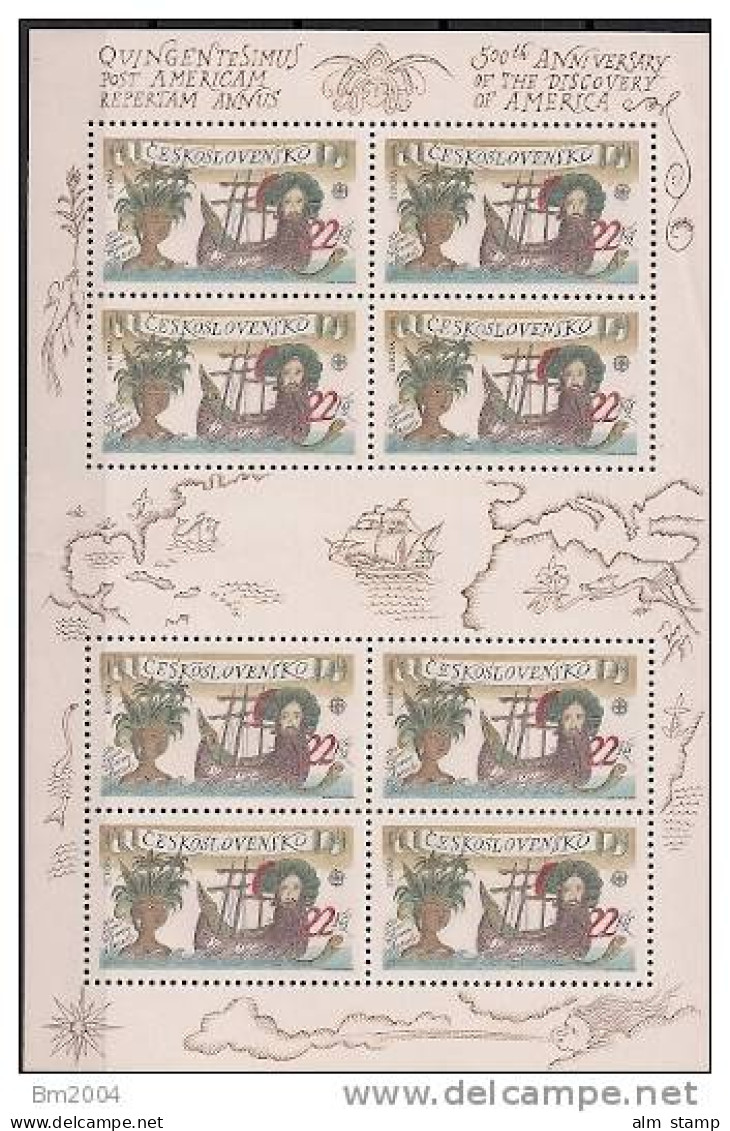 1992 Tschechoslowakei Ceska  Sheet Yv 2913 Mi. 3114 **MNH  Europa - 1992