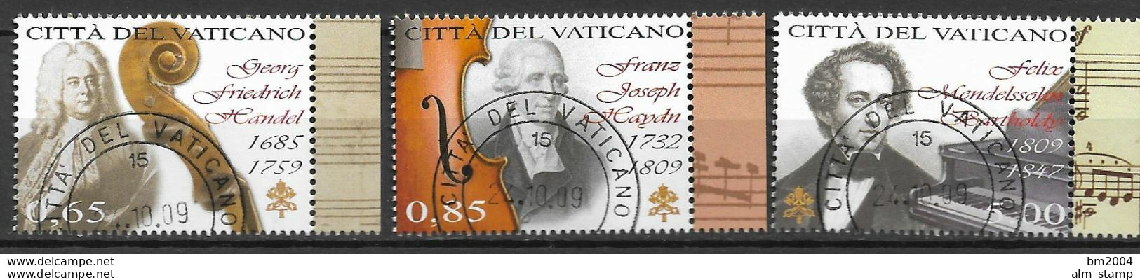 2009 Vatikan Mi. 1654-6 FD-used   Tag Der Musik. - Used Stamps