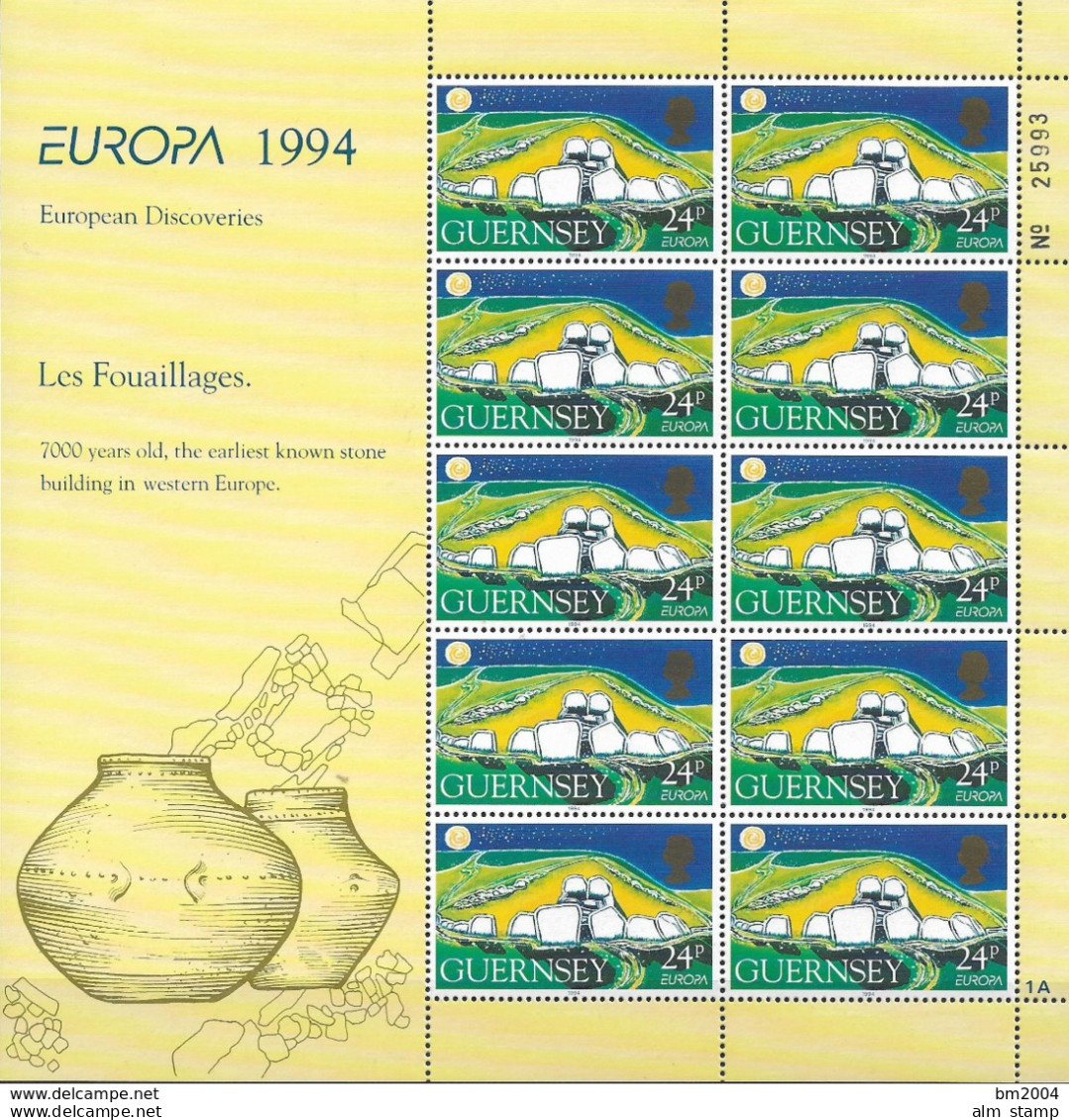 1994 Guernsey   Mi 635-8 **MNH    Europa: Entdeckungen Und Erfindungen - Guernesey