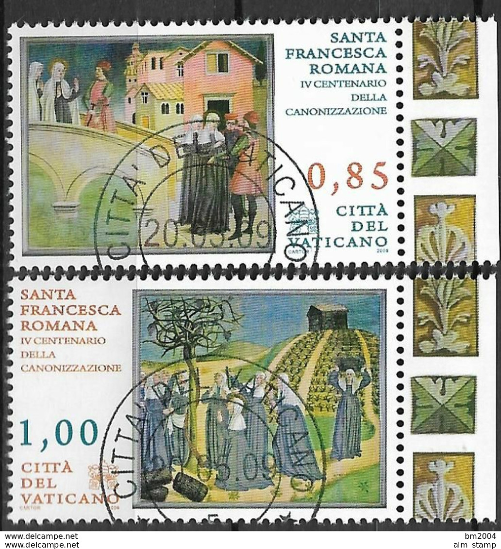 2009 Vatikan Mi. 1640-1 FD-used  400. Jahrestag Der Heiligsprechung Der Franziska Von Rom. - Oblitérés