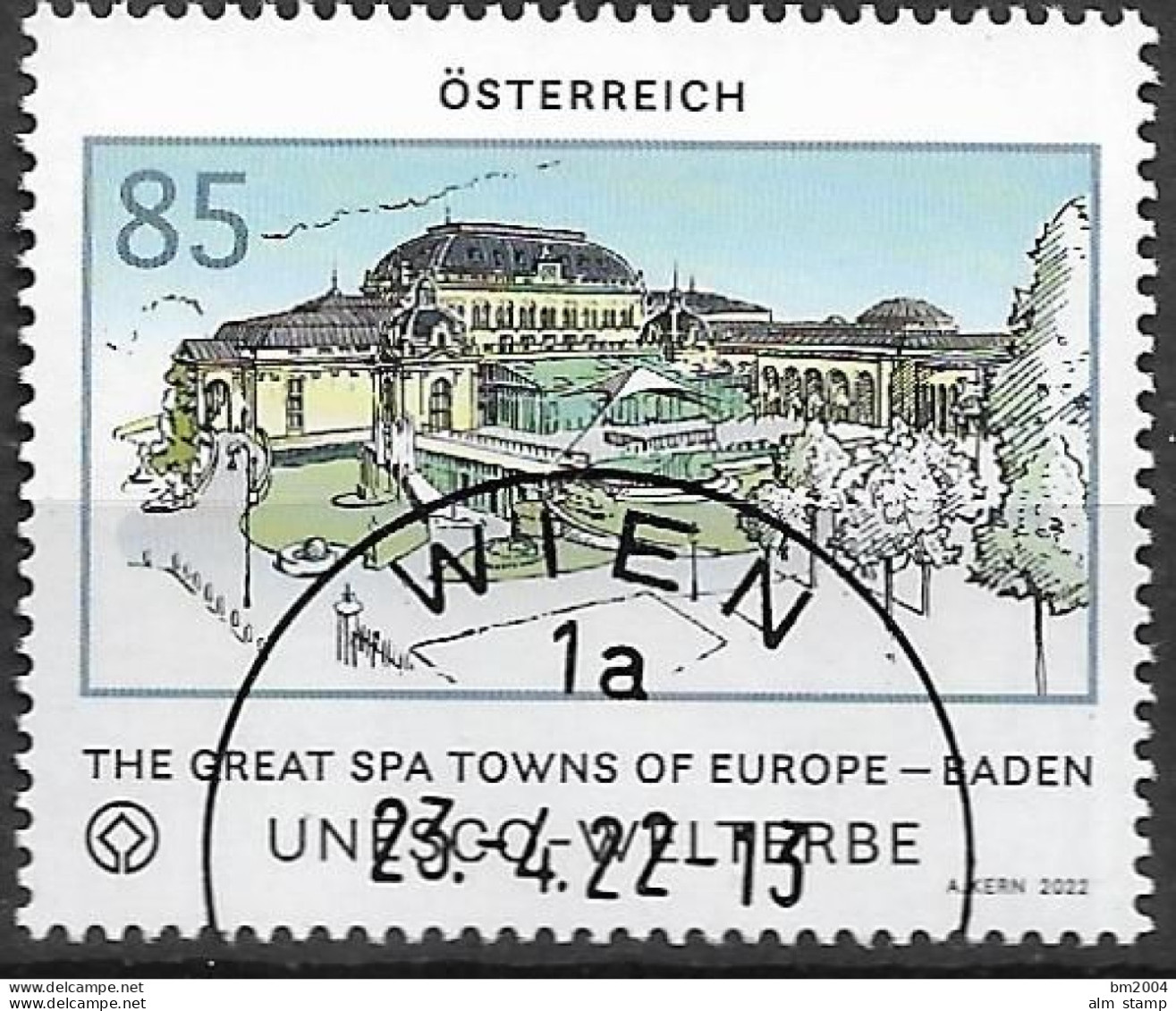 2022 Austria Österreich  Mi. 3644 FD-used Wien   UNESCO-Welterbe : Casino Im Kurpark Baden Bei Wien - Gebruikt