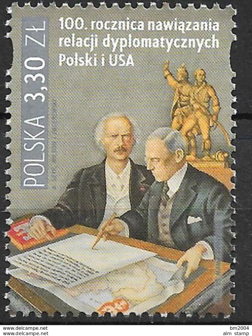 2019 Polen Mi.5180  **MNH    100 Jahre Diplomatische Beziehungen Mit Den Vereinigten Staaten Von Amerika. - Ungebraucht