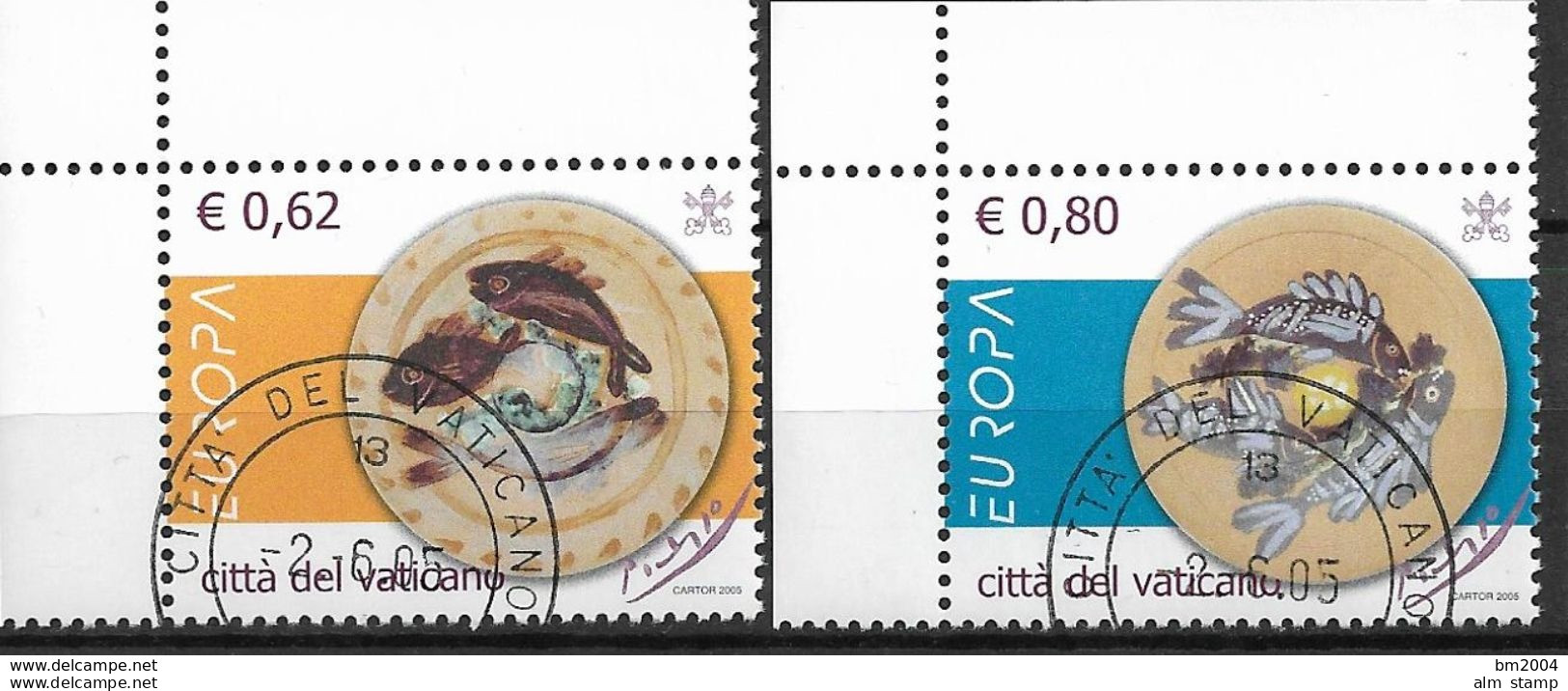 2005.  Vatikan Mi. 1521-2 Used  Europa: Gastronomie - Oblitérés