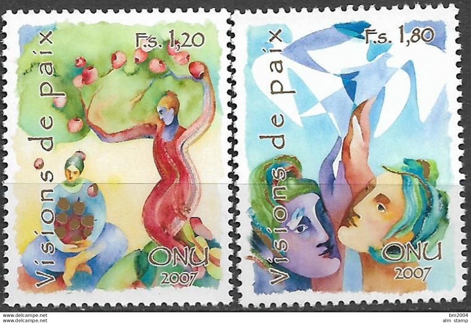 2007  UNO Genf Mi. 573-4**MNH  Friedliche Visionen - Nuevos