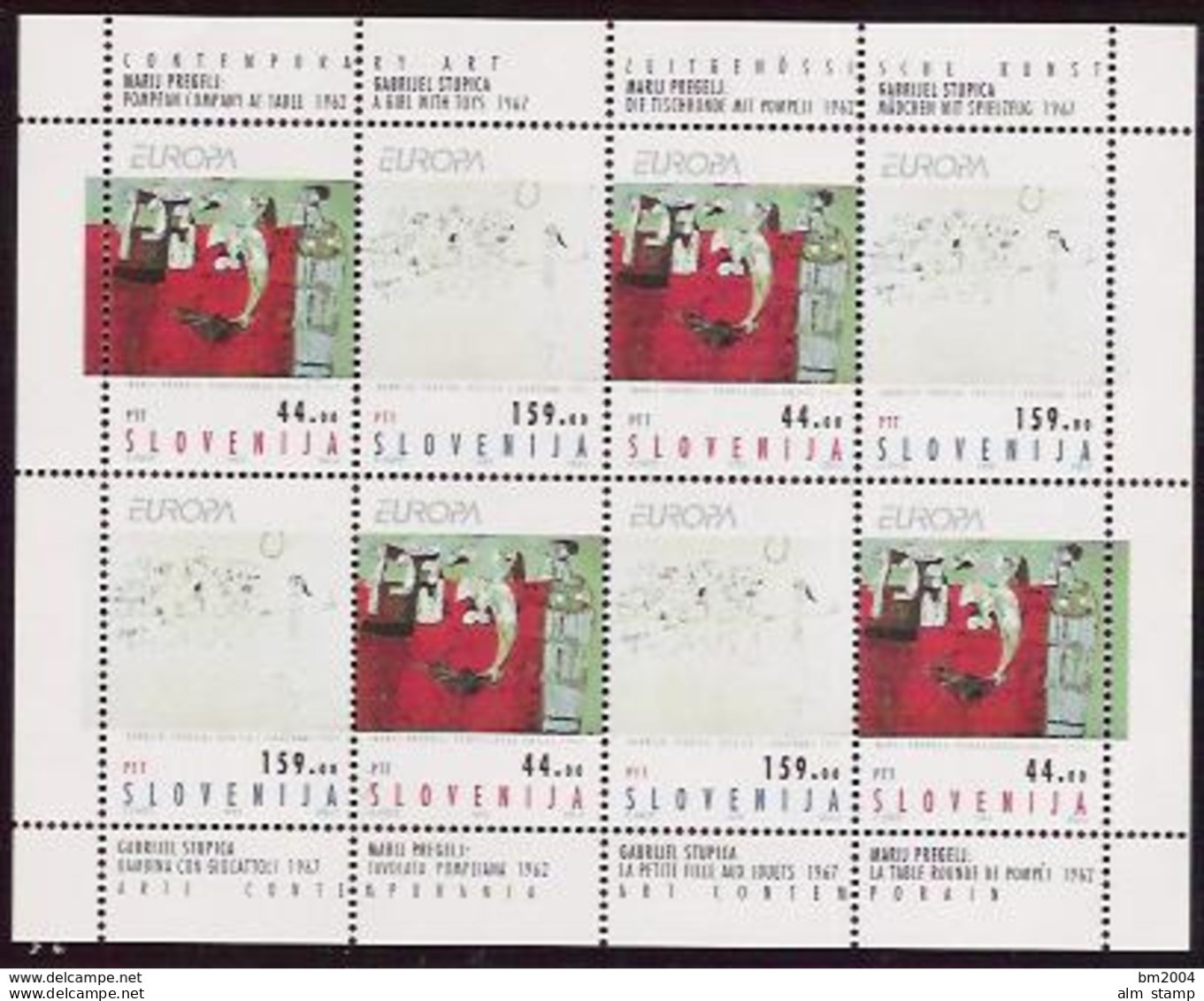 1993 Slowenien  Mi.48-9 **MNH  Sheet Europa: Zeitgenössische Kunst. - 1993