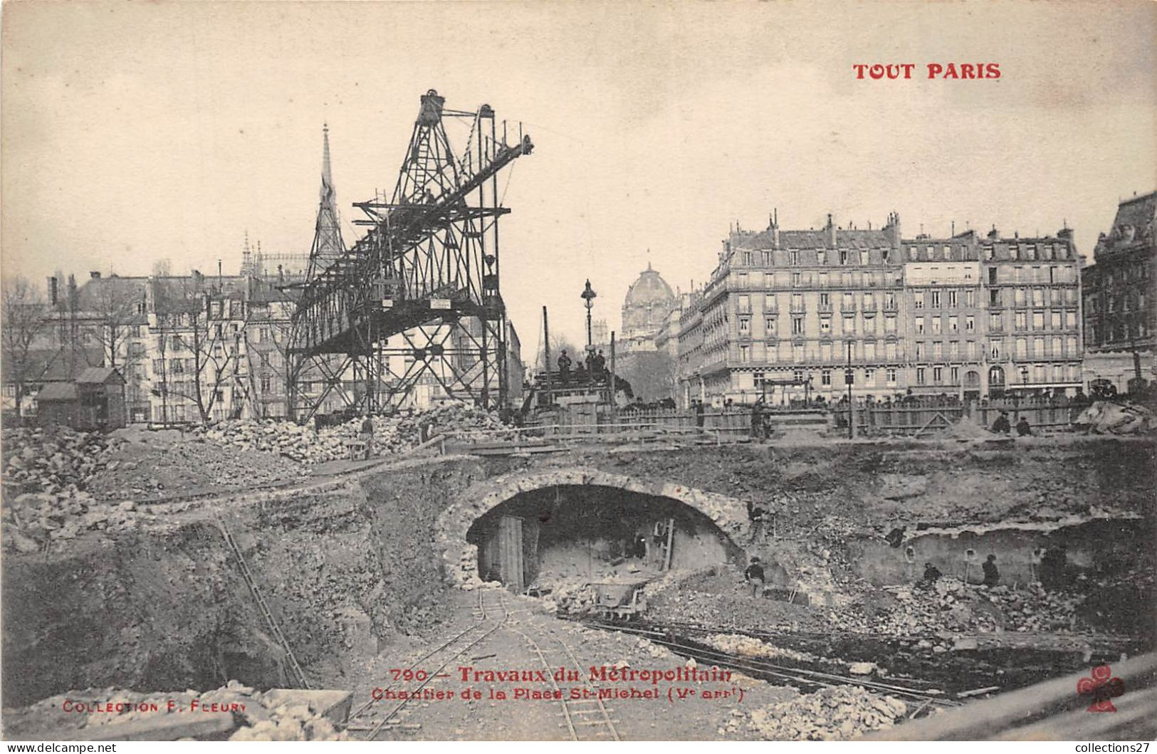 PARIS-75005-TOUT-PARIS- TRAVAUX DU METROPOLITIN CHANTIER DE LA PLACE SAINT-MILCHEL - Arrondissement: 05