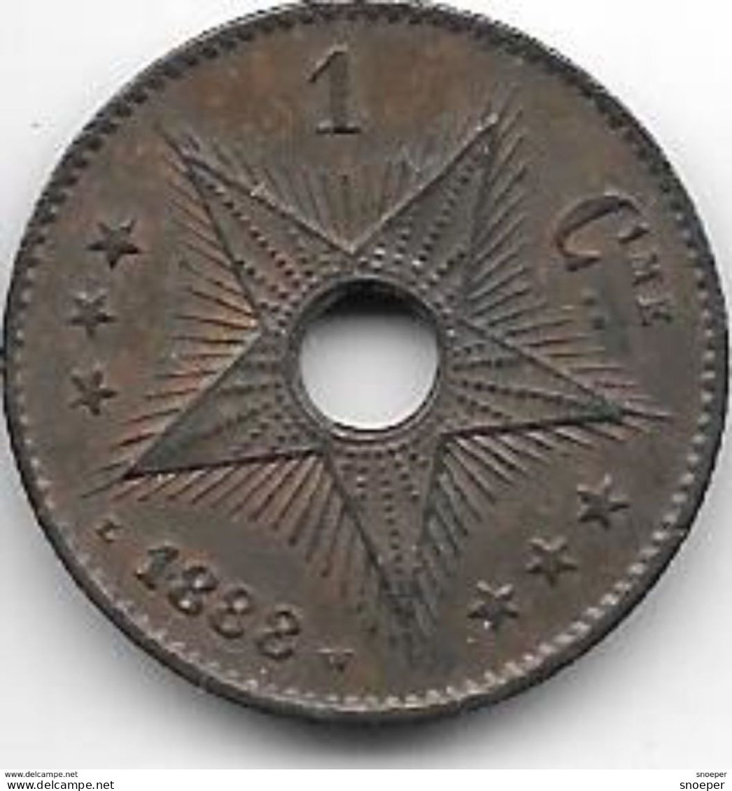 *congo 1 Centime 1888  Km1  Unc!!!! - 1885-1909: Leopold II