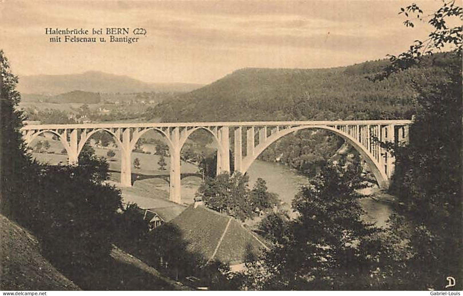 Halenbrücke Bei Bern Mit Felsnau U Bantiger 1917 - Berna