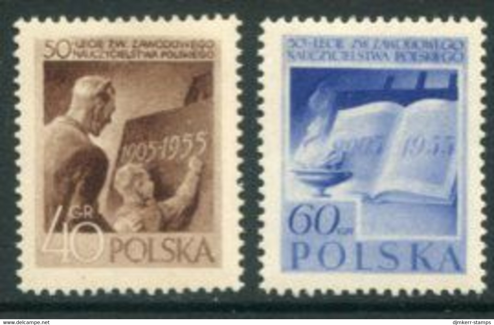 POLAND 1955 Teachers' Association MNH / **.  Michel 952-53 - Nuevos