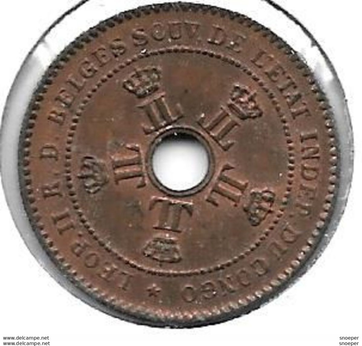 Belgian Congo 2 Centimes 1888 Km 2   Xf+/ms60 !! Look !!!! - 1885-1909: Leopold II