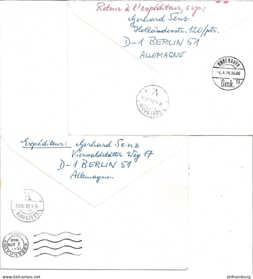 2362j: 2 SAS- Erstfüge 1968/ 74, Flugverbindungen Wien- Kopenhagen - Airmail