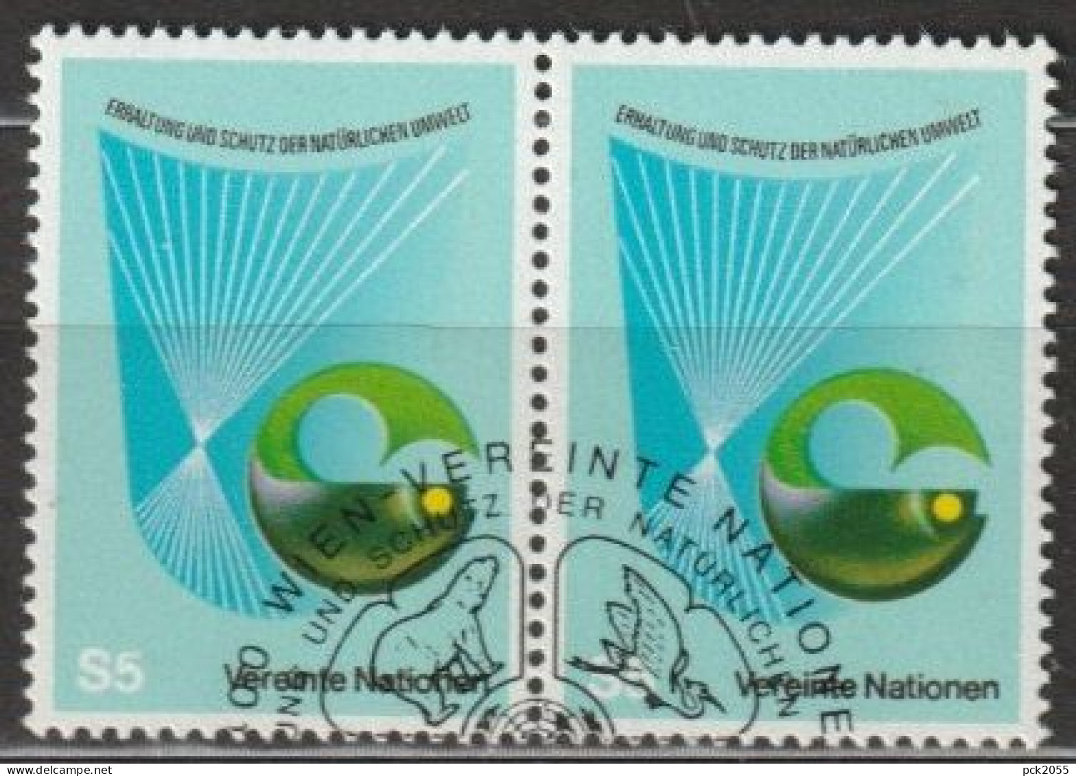 UNO Wien 1982 MiNr.27 Paar O Gest. Erhaltung Und Schutz Der Natürliche Umwelt ( 1841)  Günstige Versandkosten - Used Stamps