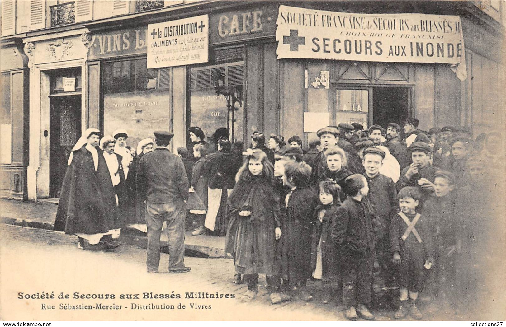 PARIS-75015- SOCIETE DE SECOURS AUX BLESSES MILITAIRES - RUE SEBASTION-MERCIER- DISTRIBUTION DE VIVES - Arrondissement: 15