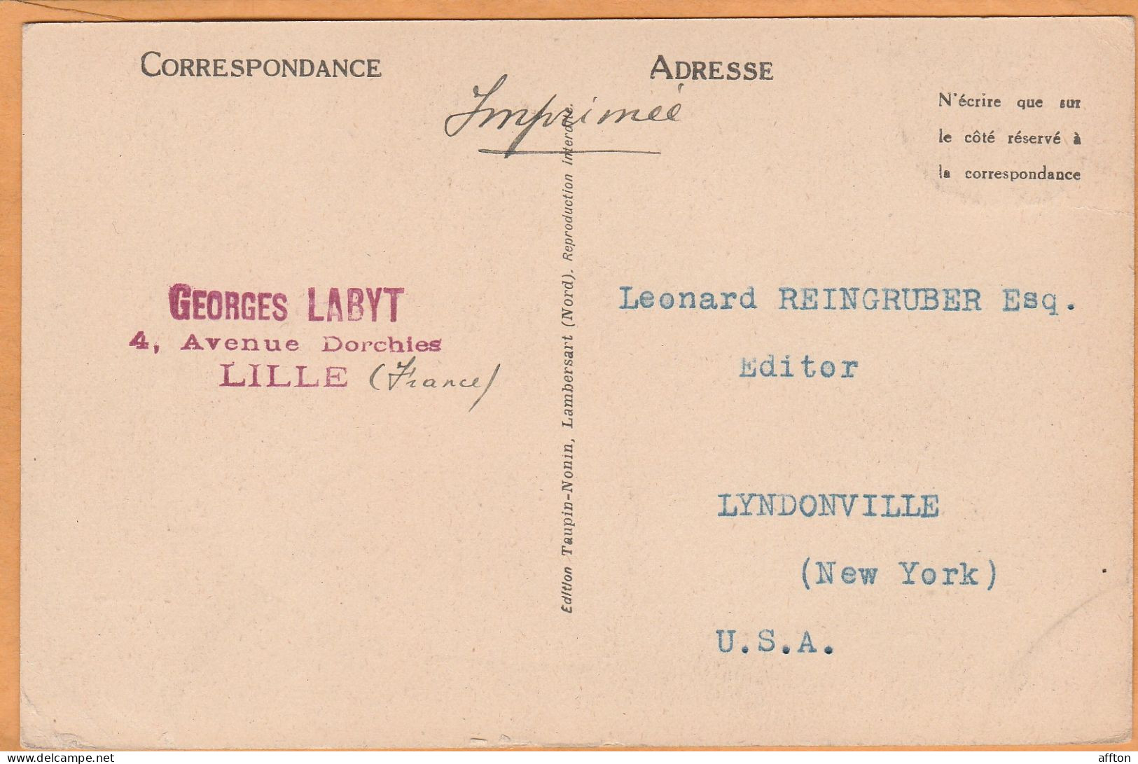 Lambersart France 1933 Postcard Mailed - Lambersart