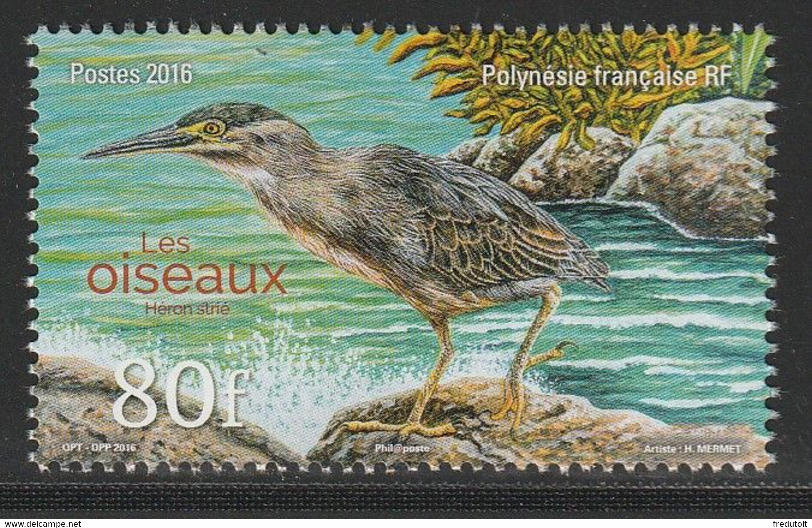 POLYNESIE - N°1137 ** (2016) Oiseaux : Héron Strié - Neufs