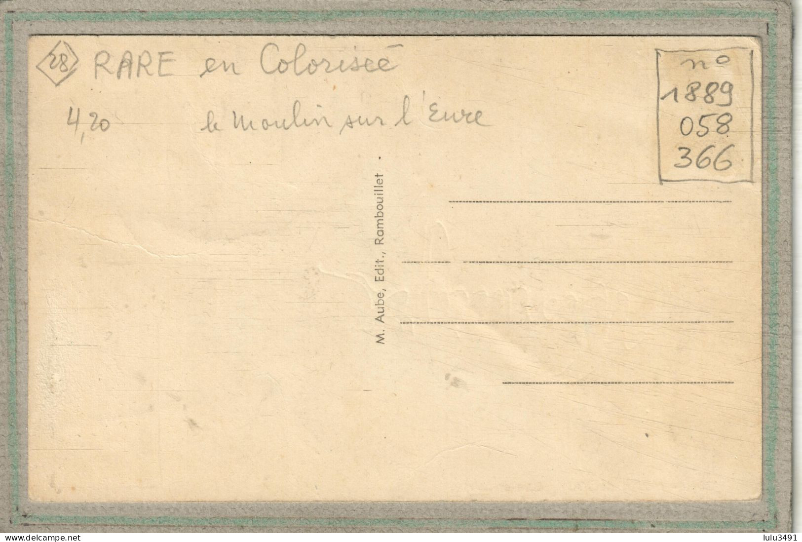 CPA  (28) JOUY - Aspect Du Moulin Sur L'Eure - Années 30 - Carte Colorisée - Jouy
