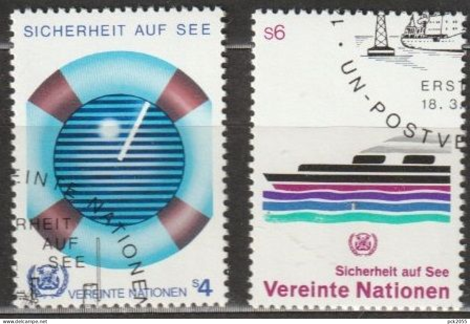 UNO Wien 1983 MiNr.30 - 31 O Gest. Sicherheit Auf See ( 2117 ) - Usados