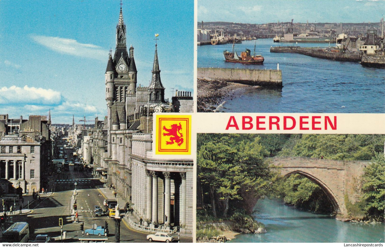 Postcard Aberdeen Views Of Union Street & Harbour My Ref B14816 - Aberdeenshire