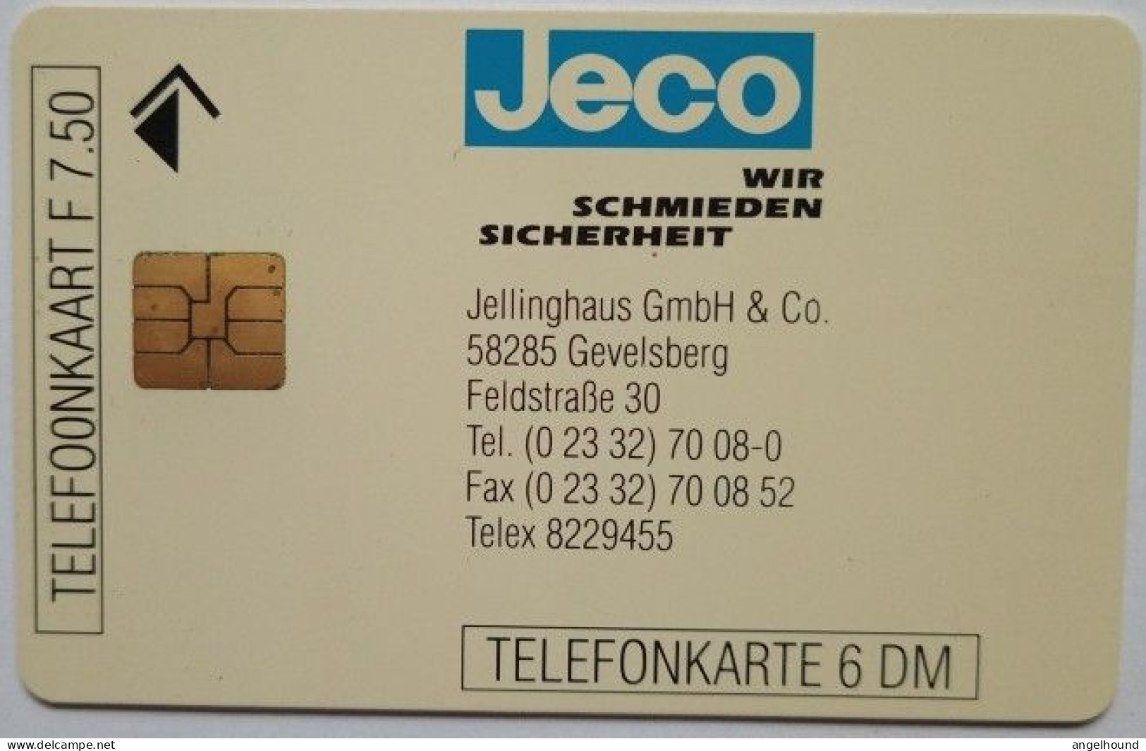 Netherlands / Germany F 7.50 / 6DM  MINT Chip Card -  JECO Wir Schmieden Sicherheit - Privé