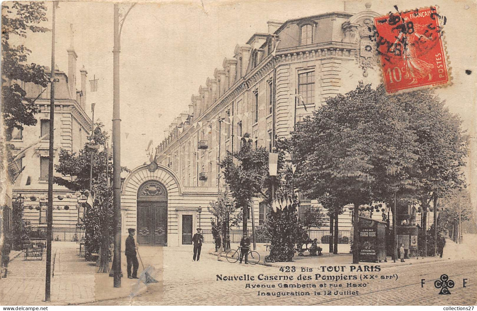 PARIS-75020- TOUR PARIS- NOUVELLE COSERNE DES POMPIERS AVENUE GAMBETTA ET UE HAXO INAUGURATION LE 12 JUILLET - Paris (20)