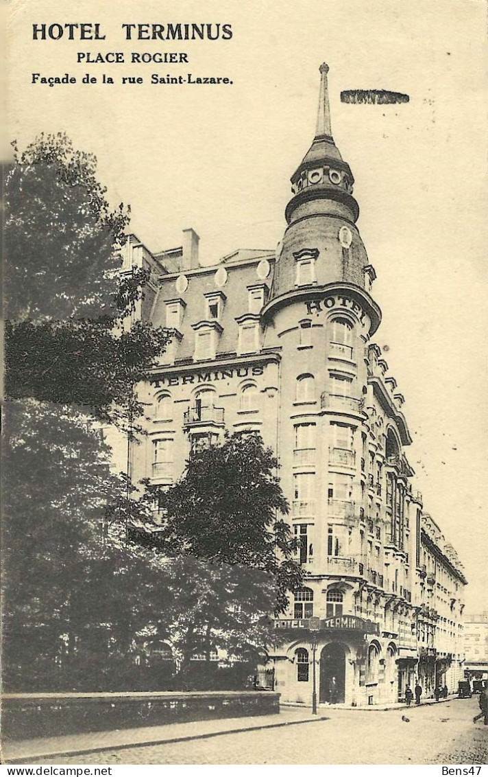 Bruxelles Hôtel Terminus Place Rogier Façade De La Rue Saint Lazare 12-12-1925 - Pubs, Hotels, Restaurants