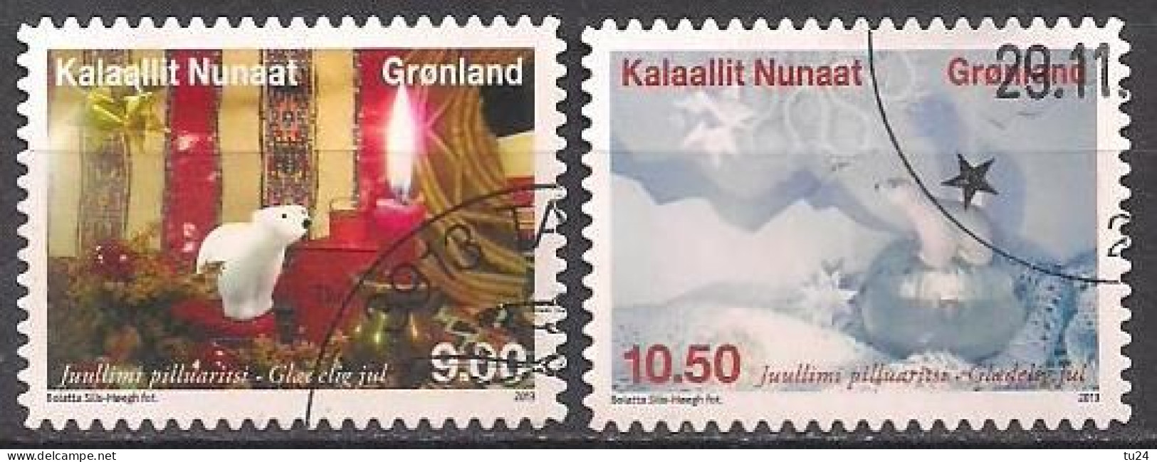 DK - Grönland  (2013)  Mi.Nr.  655 + 656  Gest. / Used  (9hd06)  MH / From Booklet - Gebraucht