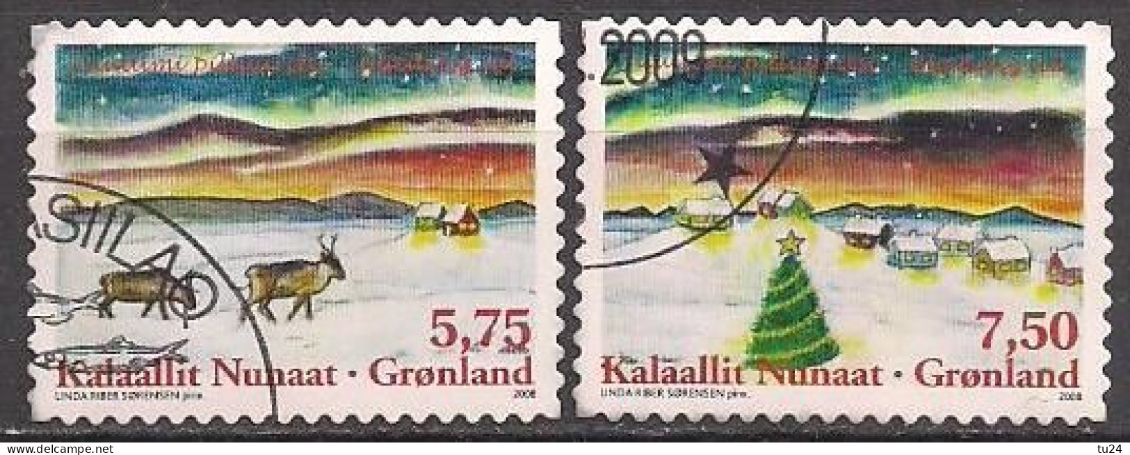 DK - Grönland  (2008)  Mi.Nr.  523 + 524  Gest. / Used  (9hd05)  MH / From Booklet - Gebraucht