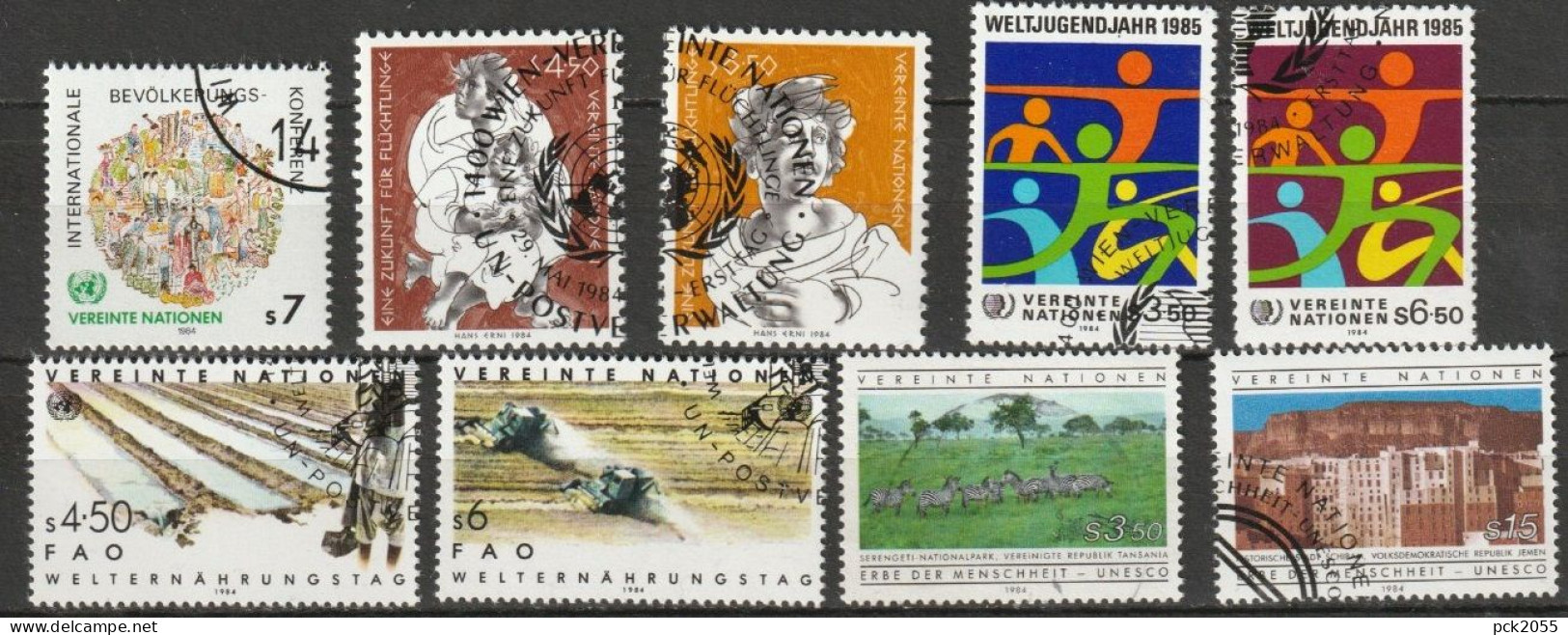 UNO Wien 1984 MiNr.38 - 46 O Gestempelt Kompletter Jahrgang ( 1960 )günstige Versandkosten - Used Stamps