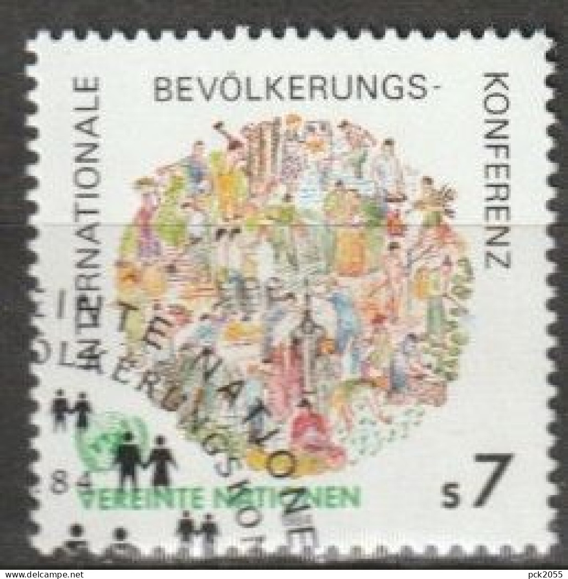 UNO Wien 1984 MiNr.38 Gest. Weltbevölkerungskonferenz ( 1966) - Used Stamps