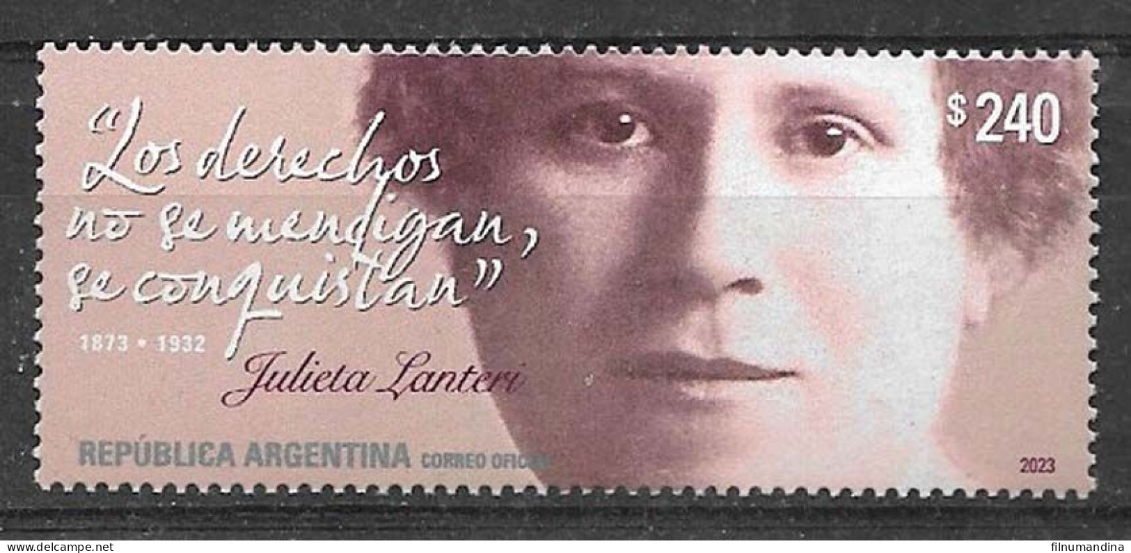 #75255 ARGENTINE,ARGENTINA 2023 LANTERI LEADER FEMINIST WOMAM MNH - Unused Stamps