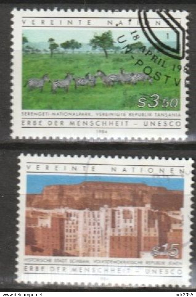 UNO Wien 1984 MiNr.41 - 42 Gest. Kultur- Und Naturerbe Der Menschheit ( 2193 ) - Oblitérés