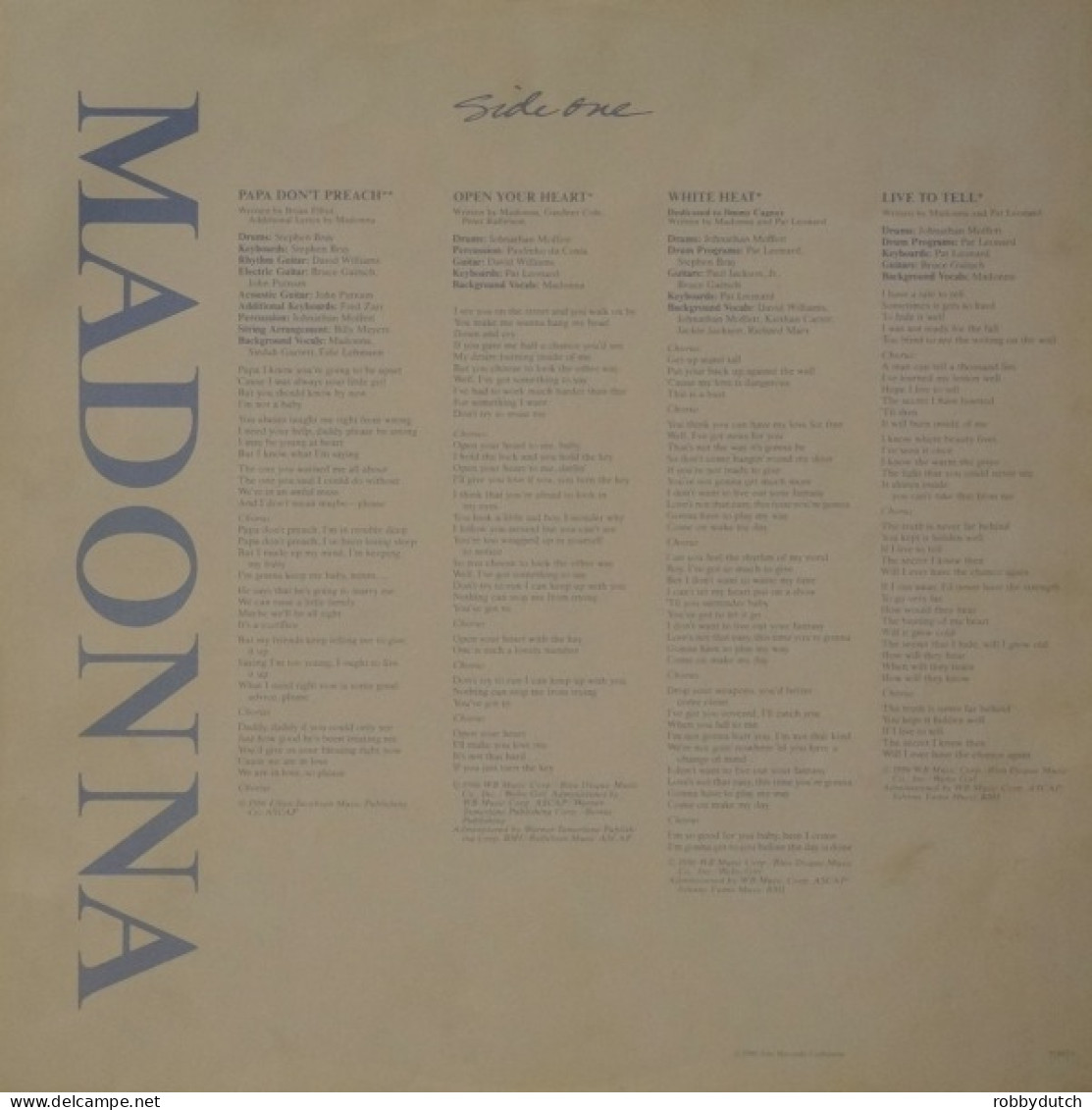 * LP *  MADONNA - TRUE BLUE (Europe 1986 EX-!!) - Disco & Pop