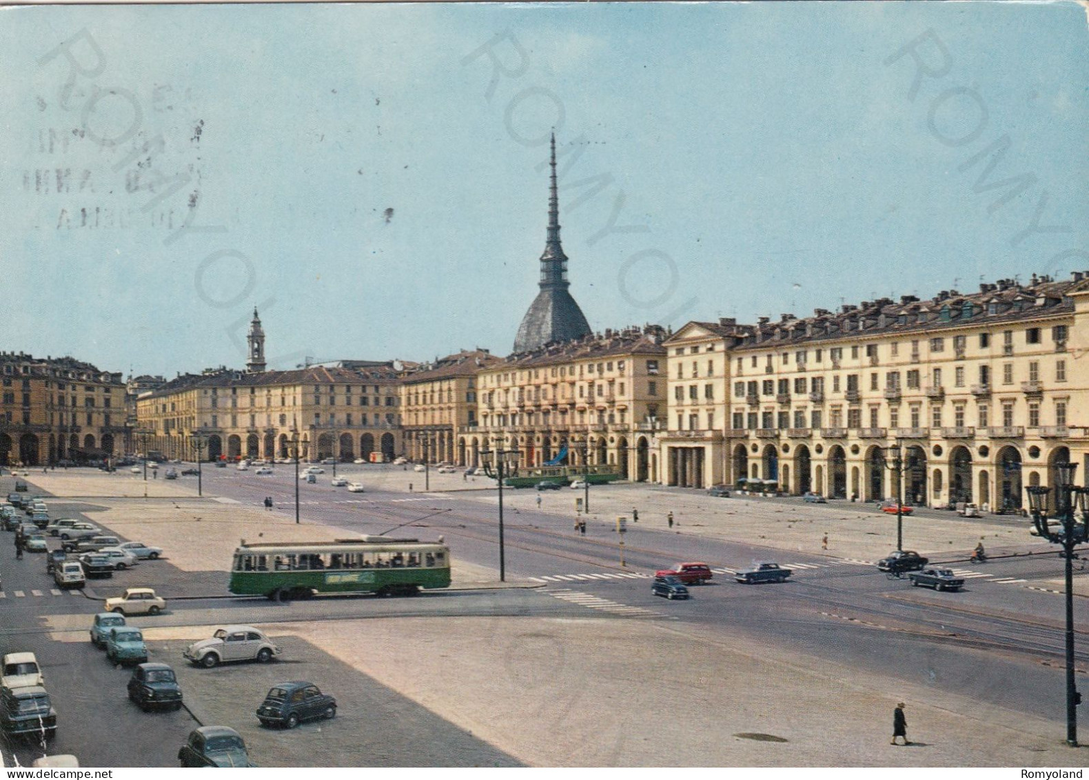 CARTOLINA  TORINO,PIEMONTE-PIAZZA VITTORIO E MOLE ANTONELLIANA-MEMORIA,CULTURA,RELIGIONE,BELLA ITALIA,VIAGGIATA 1973 - Transports