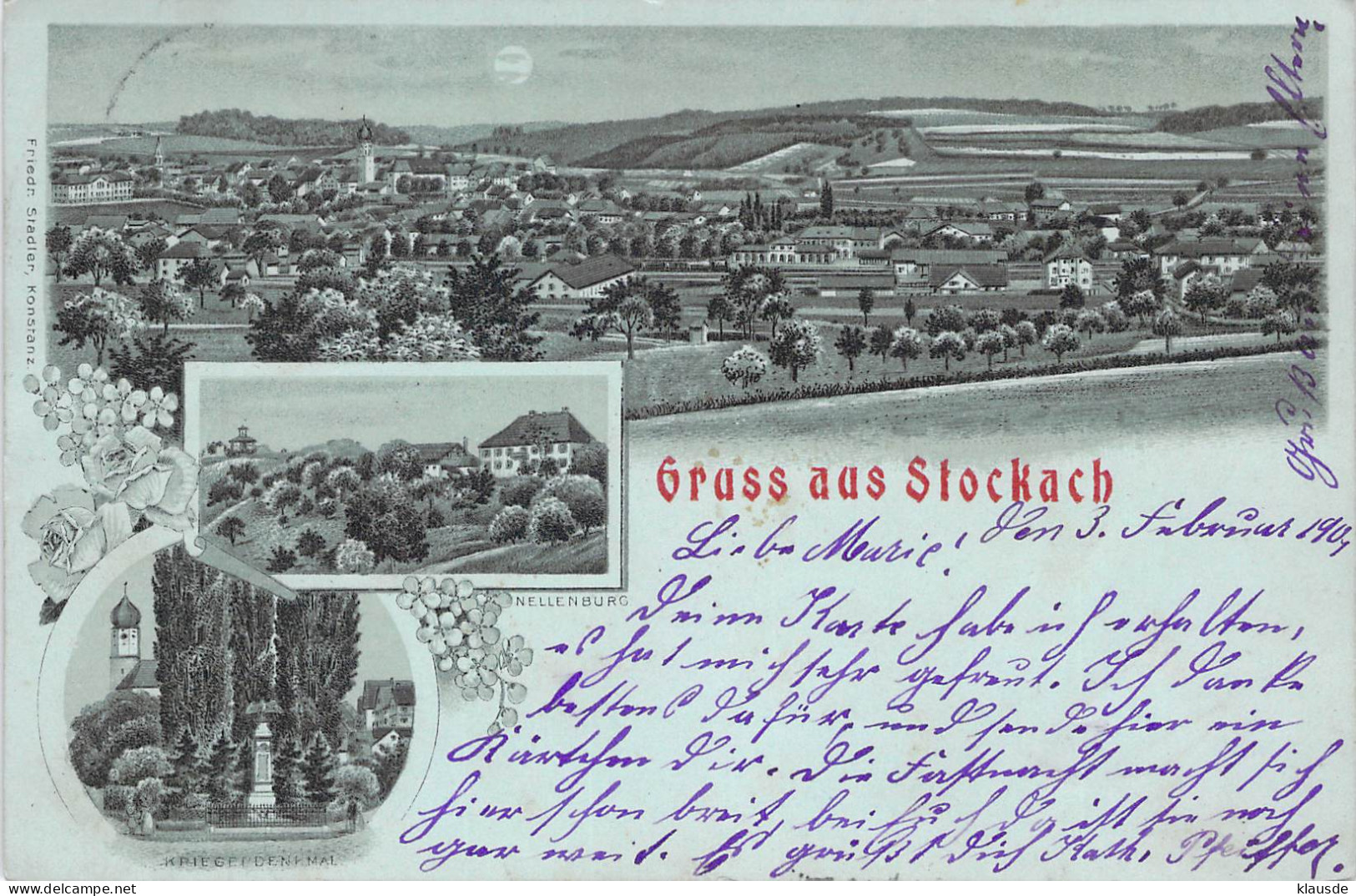 Gruss Aus Stockach -Mehrbild Gel.1901 AKS - Stockach