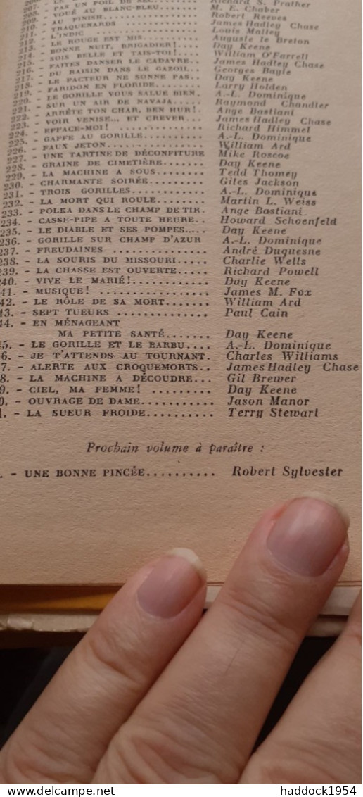 La Sueur Froide TERRY STEWART Gallimard 1955 - Série Noire