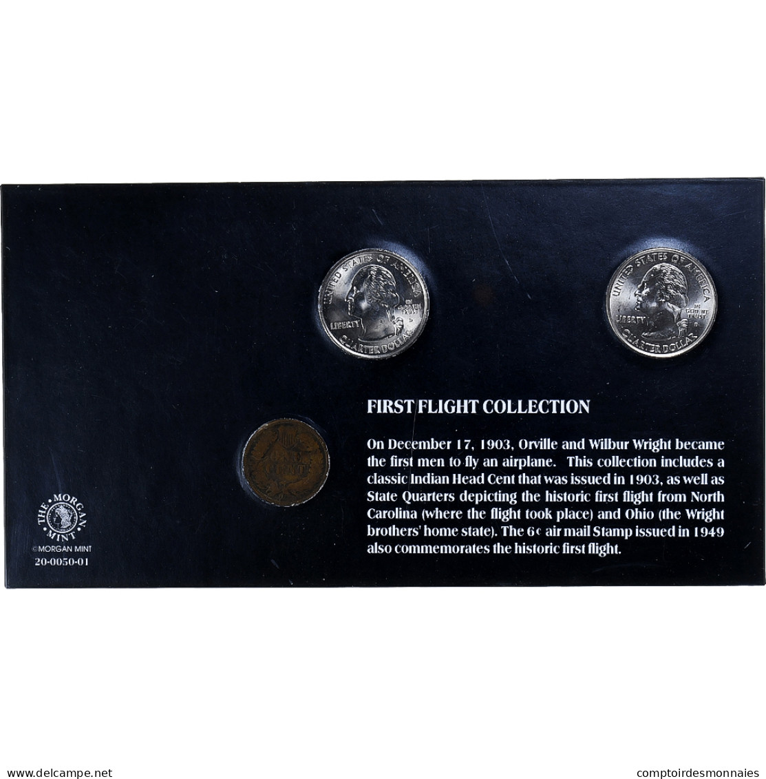 États-Unis, Indian Penny + Washington States Quarters, First Flight Collection - Proof Sets