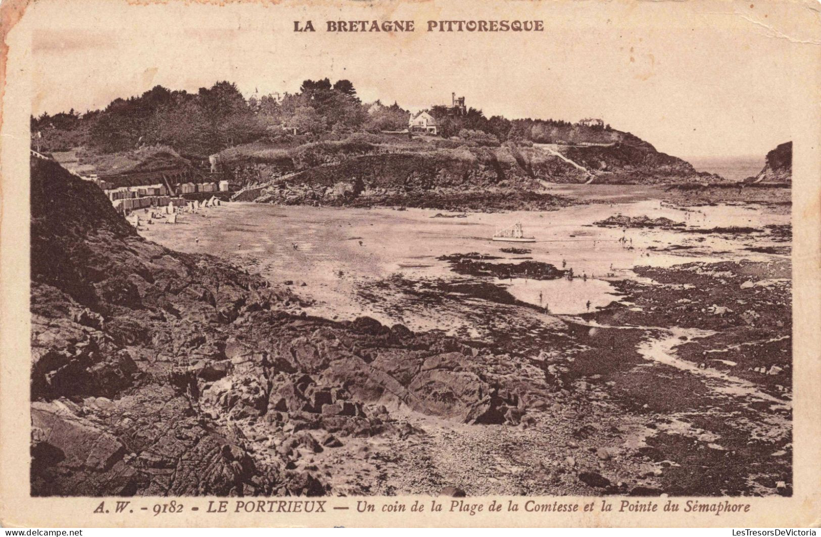 FRANCE - Le Portrieux - Un Coin De La Plage De La Comtesse Et La Pointe Du Sémaphore - Carte Postale Ancienne - Saint-Quay-Portrieux