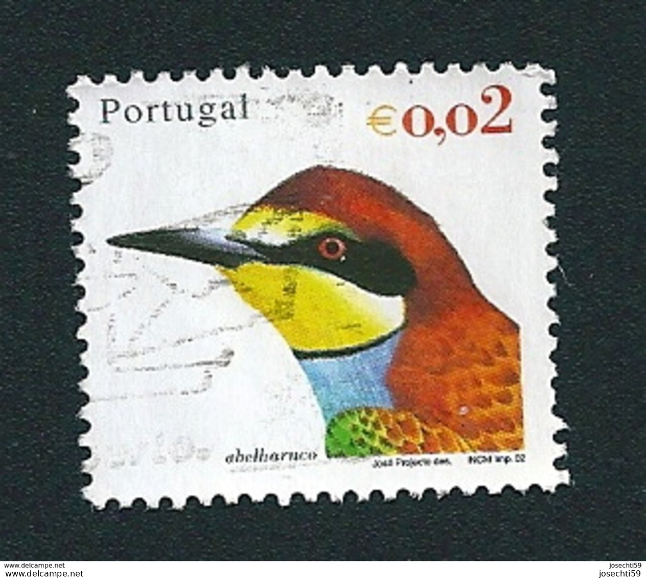 N° 2549 Oiseau Du Portugal Abelharuco   Oblitéré Timbre Portugal 2002 - Oblitérés