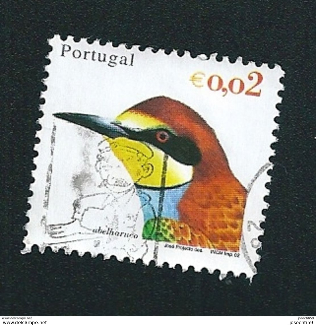 N° 2549 Oiseau Du Portugal Abelharuco   Oblitéré Timbre Portugal 2002 - Used Stamps