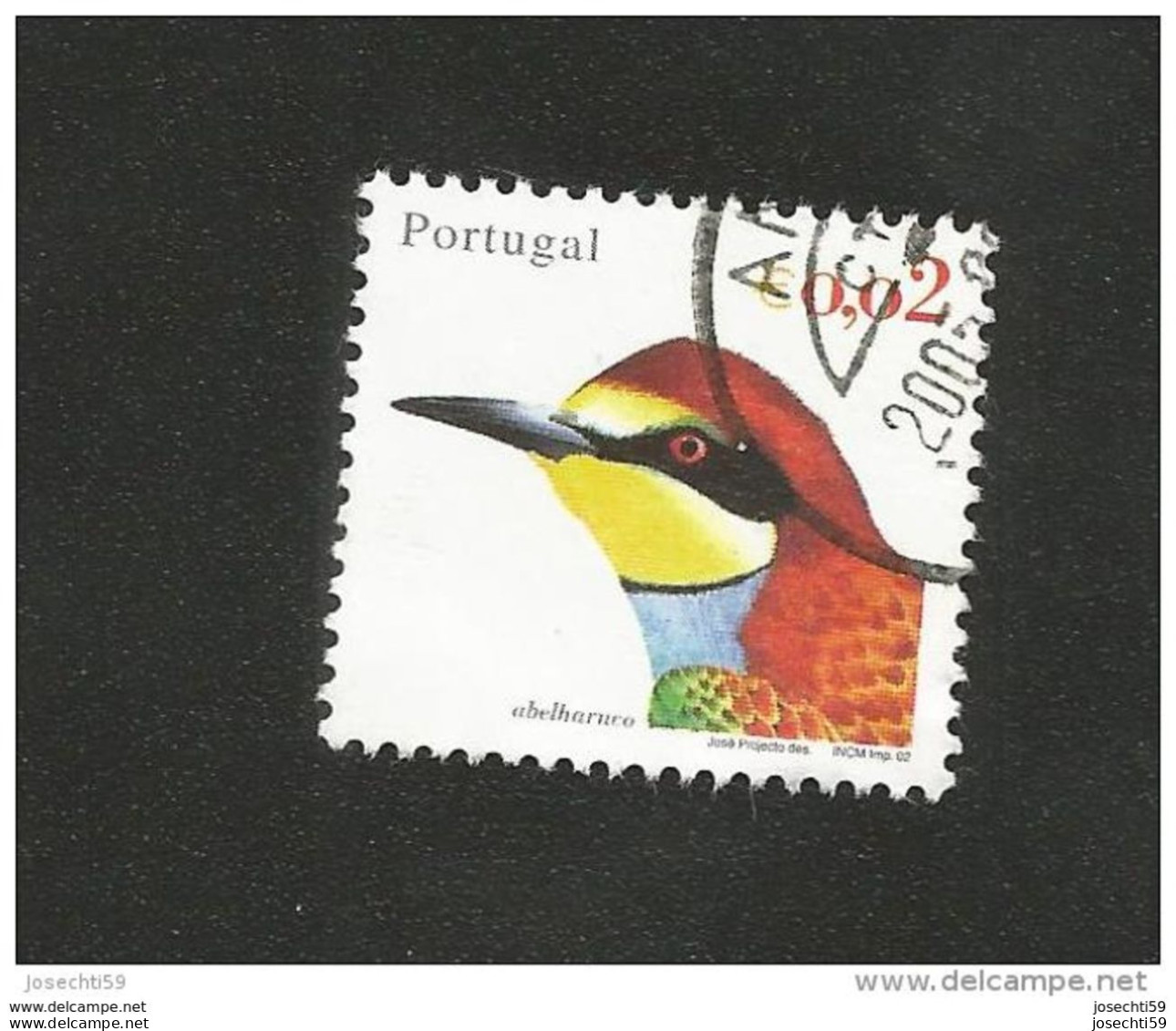 N° 2549 Oiseau Du Portugal Abelharuco   Oblitéré Timbre Portugal 2002 - Oblitérés